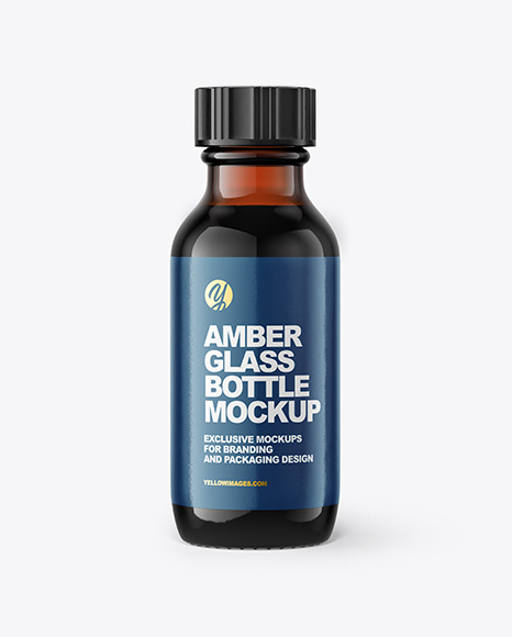 30ml Amber Glass Bottle Mockup 30ml Amber Glass Bottle Mockup