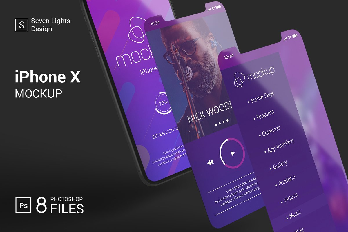 iPhone X Mockup Set iPhone X Mockup Set