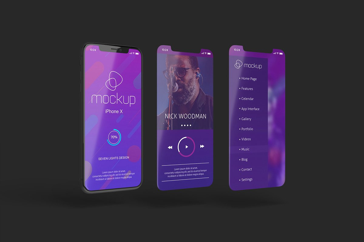 iPhone X Mockup Set iPhone X Mockup Set