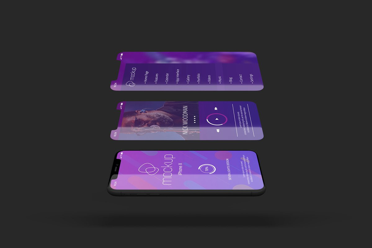 iPhone X Mockup Set iPhone X Mockup Set