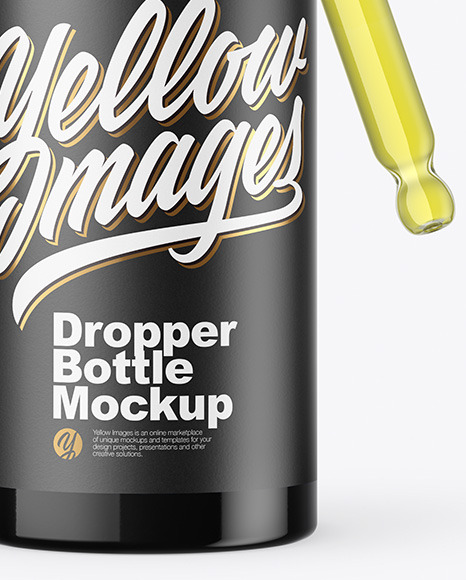 Dark Amber Glass Dropper Bottle Mockup