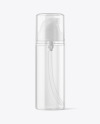 Clear Cosmetic Bottle with Pump Mockup Clear Cosmetic Bottle with Pump Mockup