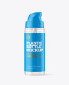 Clear Cosmetic Bottle with Pump Mockup Clear Cosmetic Bottle with Pump Mockup