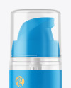 Clear Cosmetic Bottle with Pump Mockup Clear Cosmetic Bottle with Pump Mockup