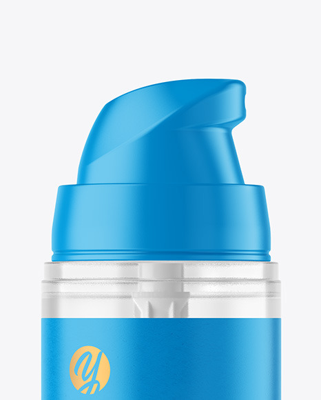 Clear Cosmetic Bottle with Pump Mockup Clear Cosmetic Bottle with Pump Mockup