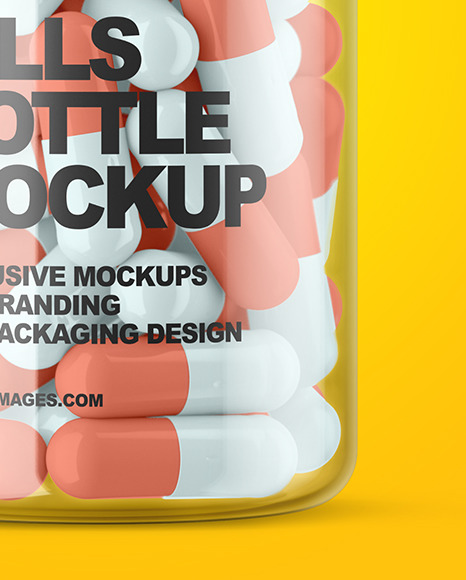 Clear Pills Bottle Mockup