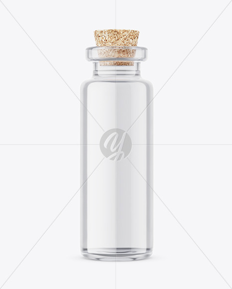 Glass Medical Bottle with Cork Mockup