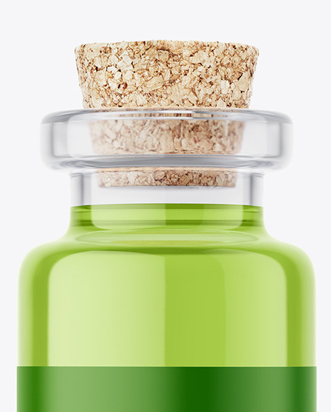 Glass Medical Bottle with Cork Mockup