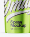 Glossy Metallic Spray Bottle Mockup