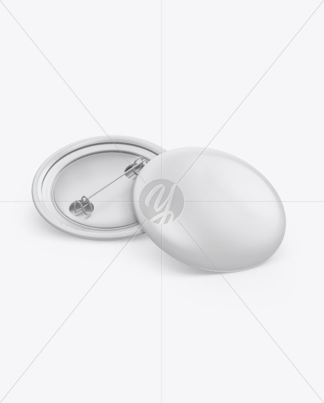 Two Glossy Button Pins Mockup