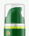 Clear Cosmetic Bottle with Pump Mockup Clear Cosmetic Bottle with Pump Mockup