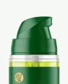 Clear Cosmetic Bottle with Pump Mockup Clear Cosmetic Bottle with Pump Mockup