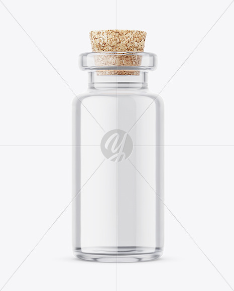 Glass Medical Bottle with Cork Mockup