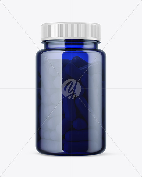 Colored Pills Bottle Mockup