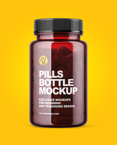 Colored Pills Bottle Mockup