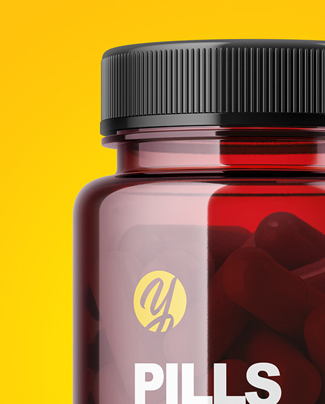 Colored Pills Bottle Mockup