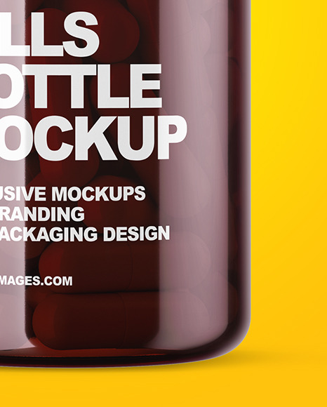 Colored Pills Bottle Mockup