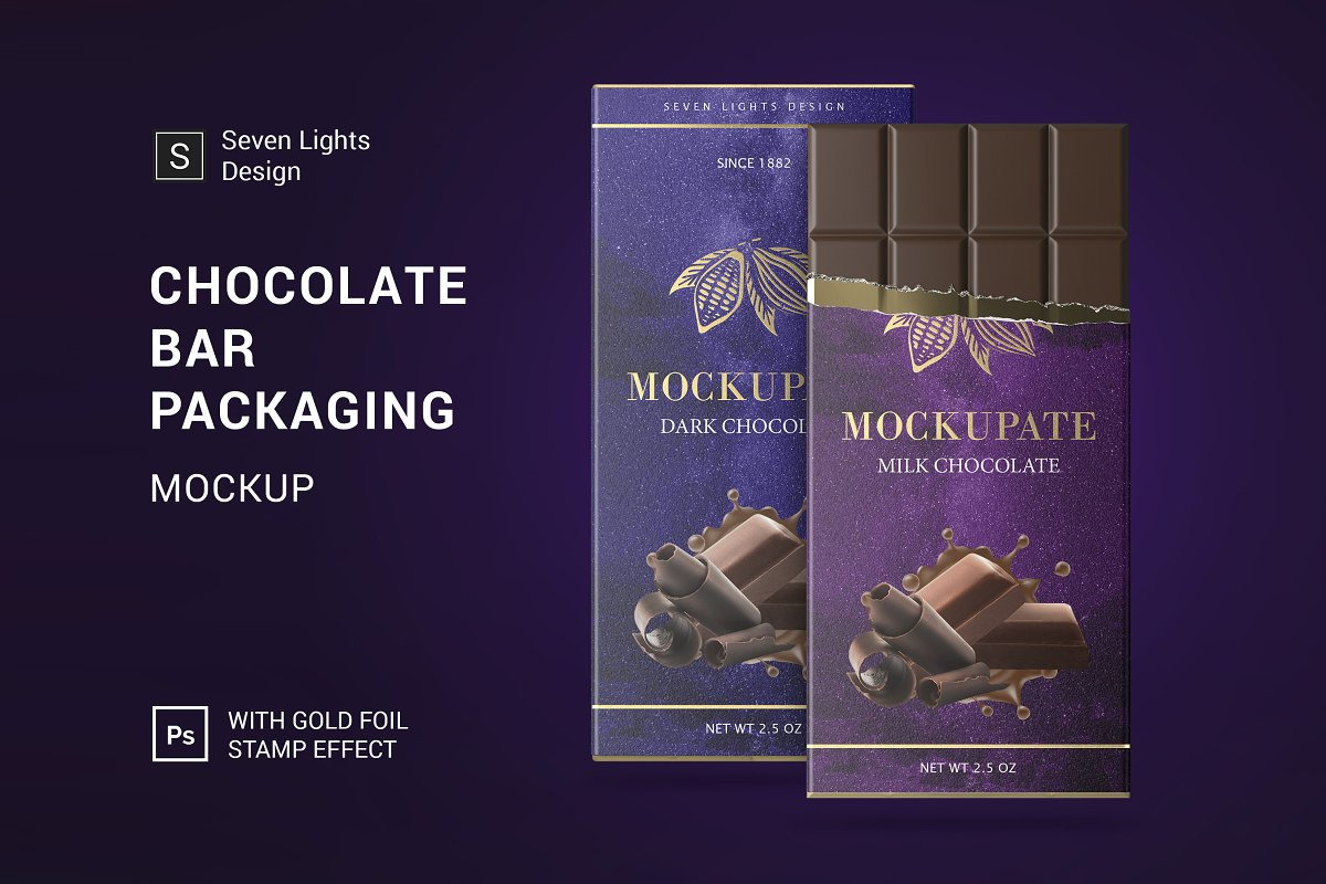 Chocolate Bar Packaging Mockup Chocolate Bar Packaging Mockup