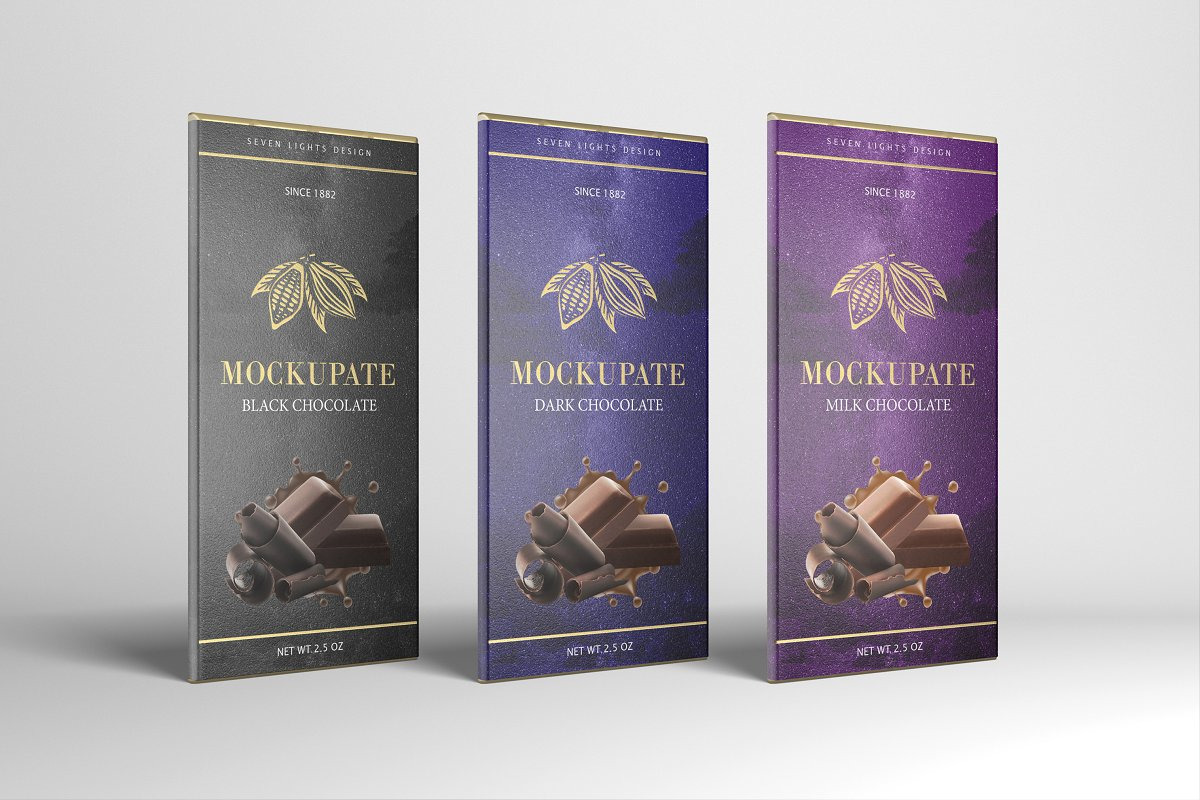 Chocolate Bar Packaging Mockup