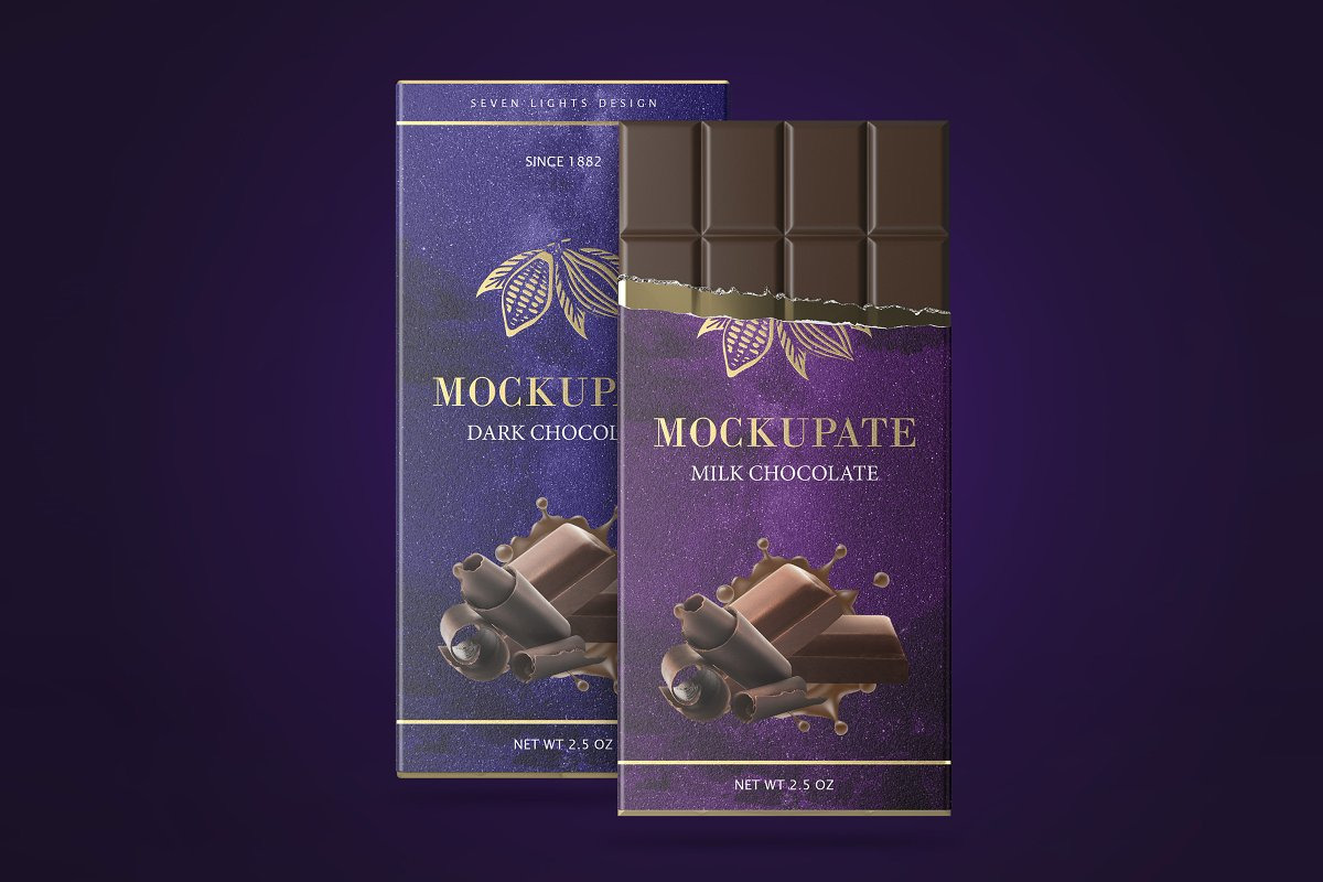 Chocolate Bar Packaging Mockup