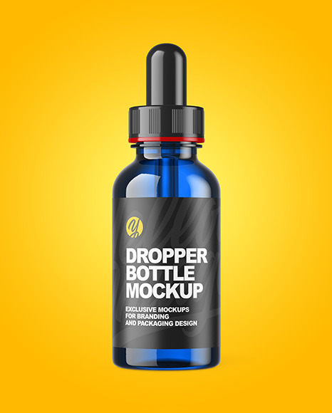 Blue Dropper Bottle Mockup