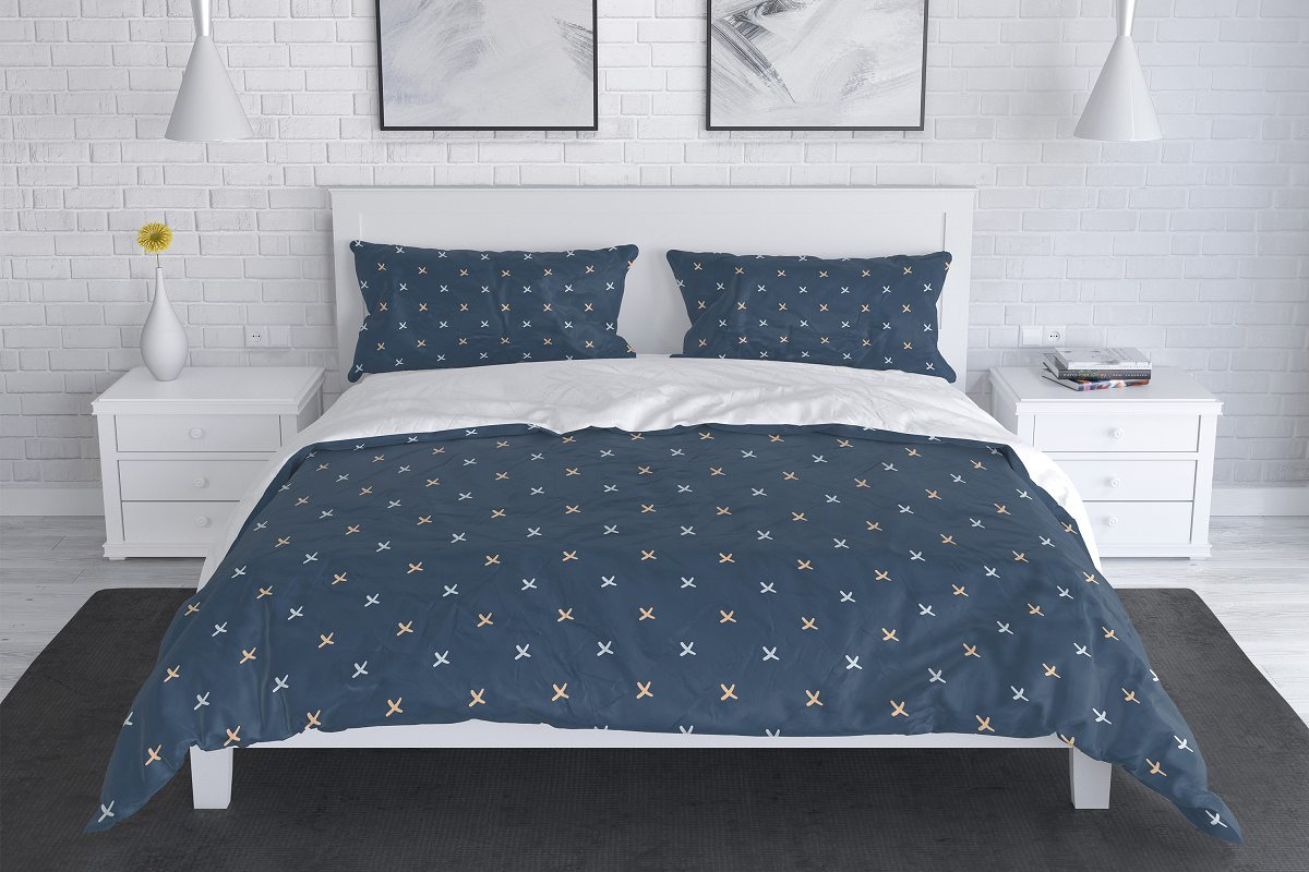 Bedroom and Bed Linen Mockup Set Bedroom and Bed Linen Mockup Set