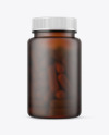 Frosted Amber Pills Bottle Mockup