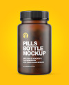 Frosted Amber Pills Bottle Mockup