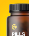 Frosted Amber Pills Bottle Mockup