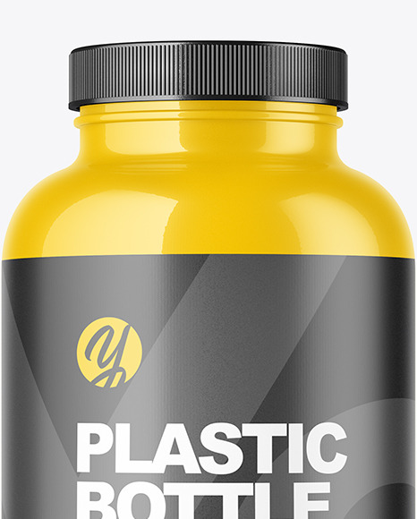 Glossy Plastic Bottle Mockup