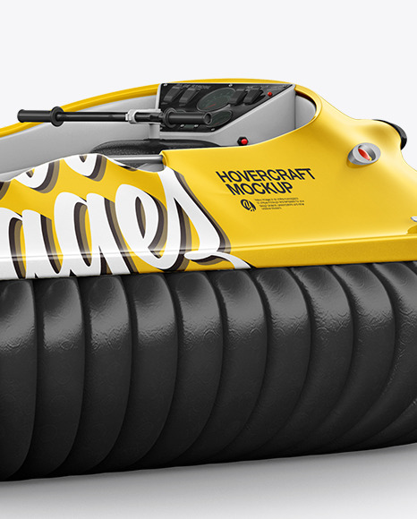 Hovercraft Mockup - Back HalfSide View