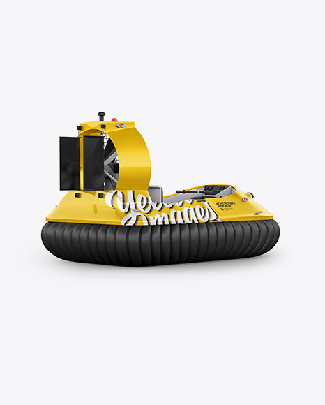 Hovercraft Mockup - Back HalfSide View