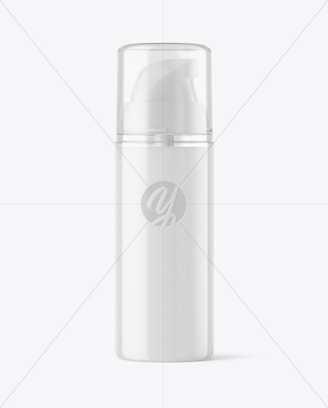 Clear Cosmetic Bottle with Pump Mockup