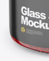 Glass Jar with Raspberry Jam Mockup - Front View (High Angle Shot)