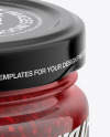 Glass Jar with Raspberry Jam Mockup - Front View (High Angle Shot)