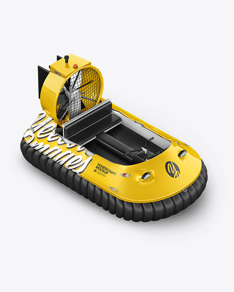 Hovercraft Mockup - HalfSide View (high angle shot)