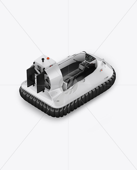 Hovercraft Mockup - Back Halfside View (high angle shot)