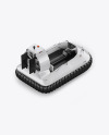 Hovercraft Mockup - Back Halfside View (high angle shot)