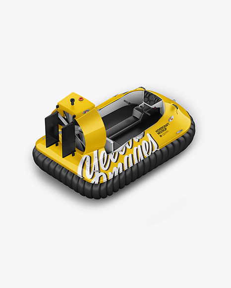 Hovercraft Mockup - Back Halfside View (high angle shot)