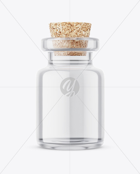 Glass Medical Bottle with Cork Mockup