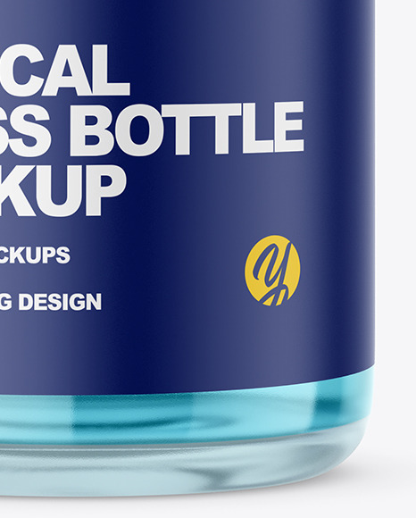 Glass Medical Bottle with Cork Mockup