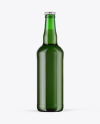 Green Glass Beer Bottle Mockup