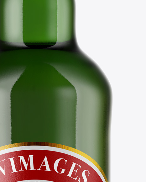 Green Glass Beer Bottle Mockup