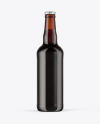 Amber Glass Bottle With Red Ale Mockup