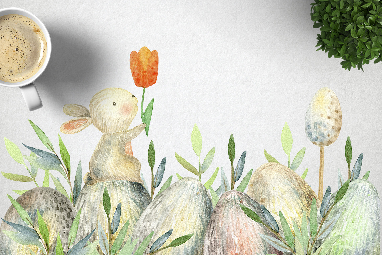 Happy Easter. Watercolor set Happy Easter. Watercolor set