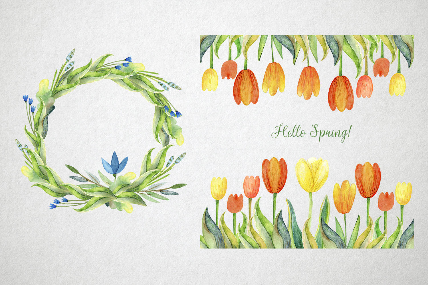 Happy Easter. Watercolor set Happy Easter. Watercolor set