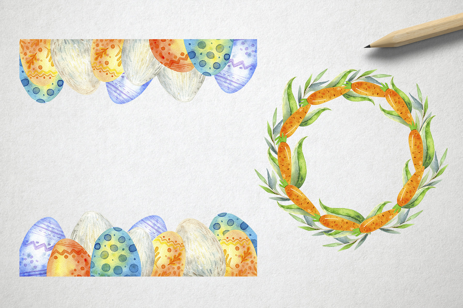 Happy Easter. Watercolor set Happy Easter. Watercolor set