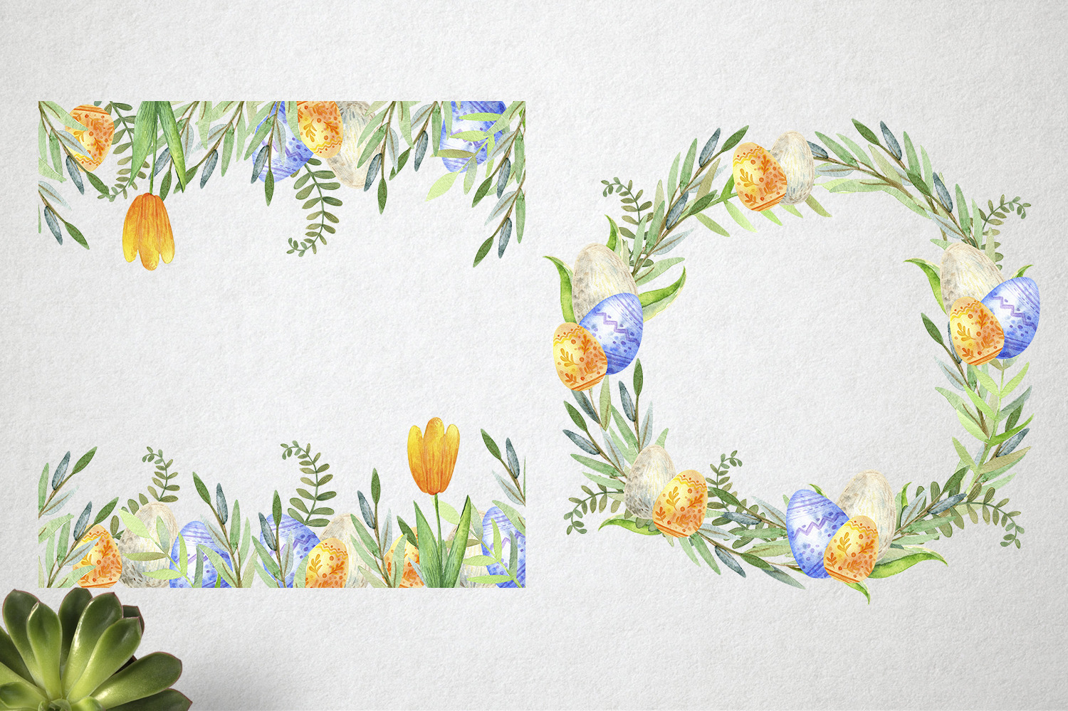 Happy Easter. Watercolor set Happy Easter. Watercolor set