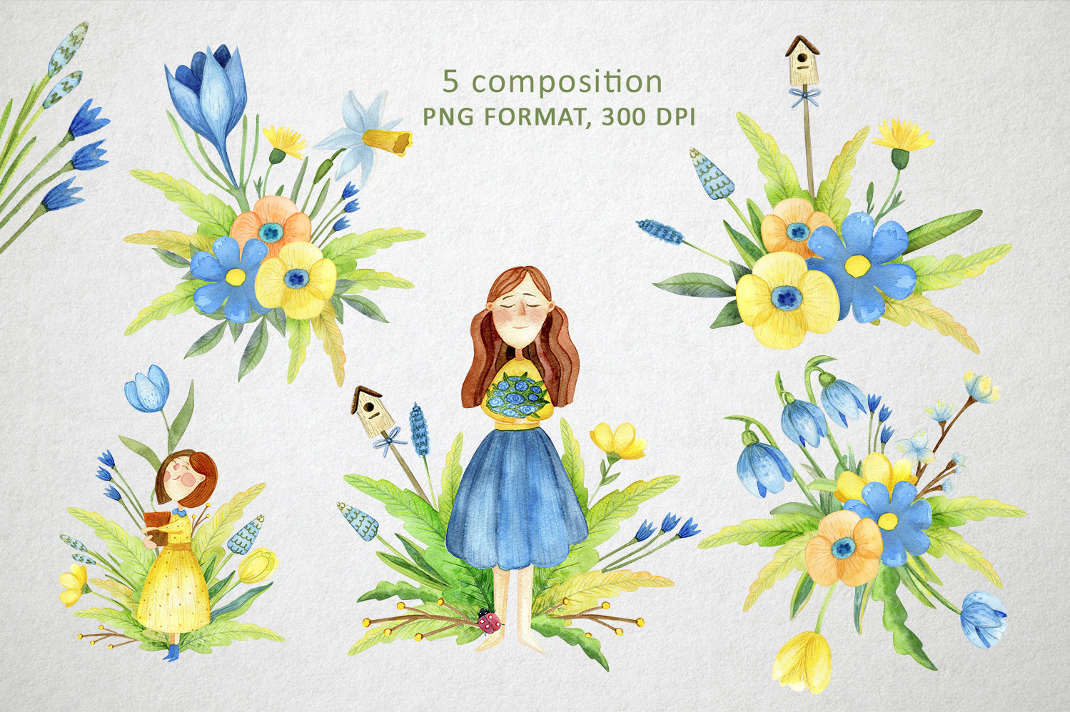 Watercolor Spring Set Watercolor Spring Set