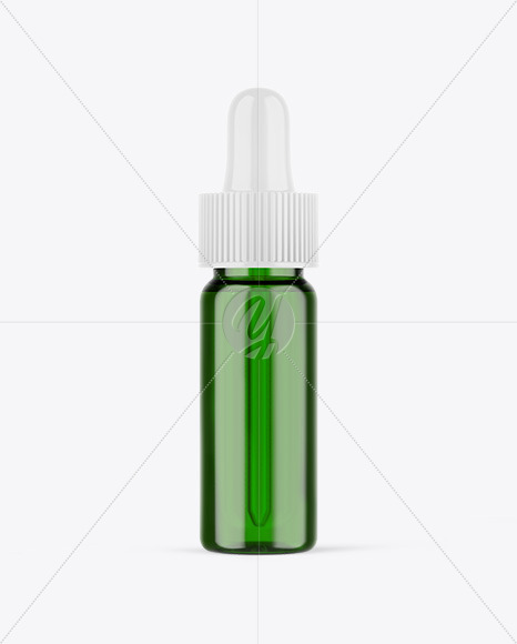 Green Glass Dropper Bottle Mockup